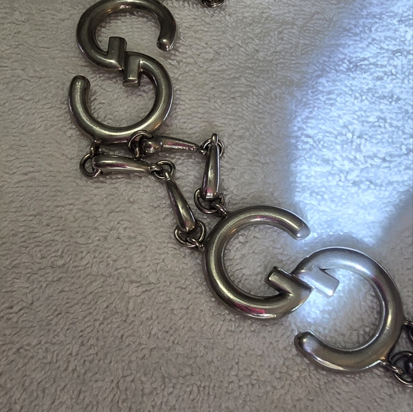 1970's VINTAGE GUCCI SILVER PLATE GG BELT - Picture 9 of 10
